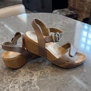 Dansko Tan Wedge Sandals